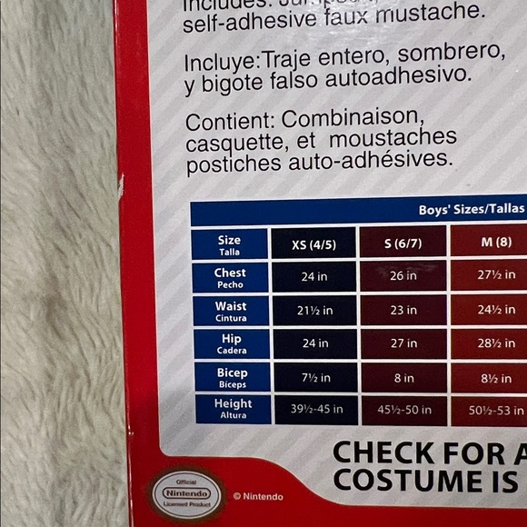 NWT Kids Nintendo Super Mario Costume with Hat small 6/7 - Picture 3 of 6